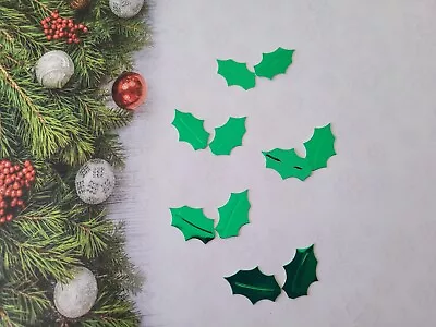 Pk 20 Holly Leaves Die Cuts Cardmaking Scrapbooking Embellishments • £1.75