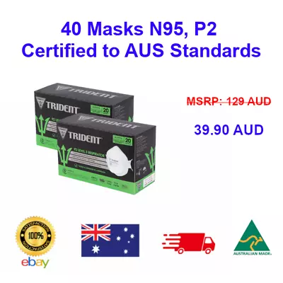 40 Pcs N95 P2 Particulate Protective Face Mask Respirator Head Straps • $39.90