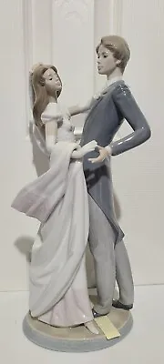 $229 • Buy LLADRO Vintage I Love You Truly Dancing Bride & Groom Large Figurine #1528 1987