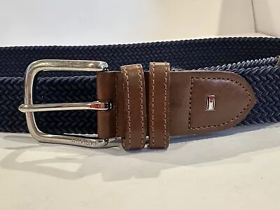 Men's Tommy Hilfiger Leather Accents Braided Canvas Belt  34-36 • $13.99