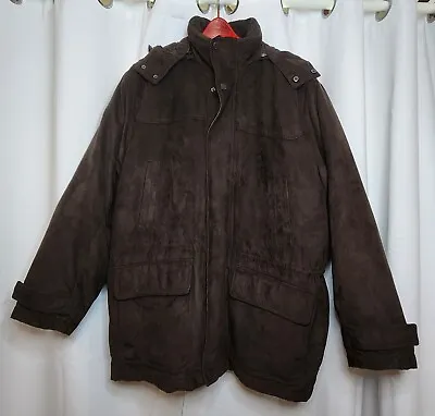 LONDON FOG  XL Dark Heavy Winter Jacket Coat  Removable Hood Quilted Liner $275 • $144.95
