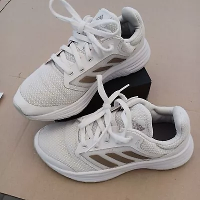Adidas Galaxy 5 Women’s Cloudform Marathon White Gold Running Shoe UK 4 • £22.95