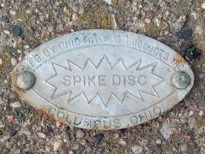 Vintage “Spike Disc” Ohio Machine Products Inc Aluminum ID Tag Columbus OH • $7.50