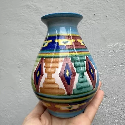 Ibarra Pottery Bud Vase Mexico Colorful Handmade Signed • $14