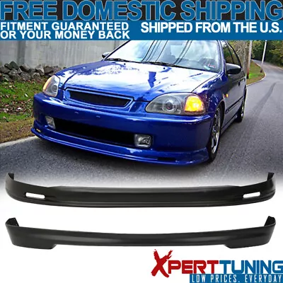 Fit 96 97 98 Civic EK 3Dr Mugen Polypropylene Front + Rear Bumper Lip Spoiler • $104.99