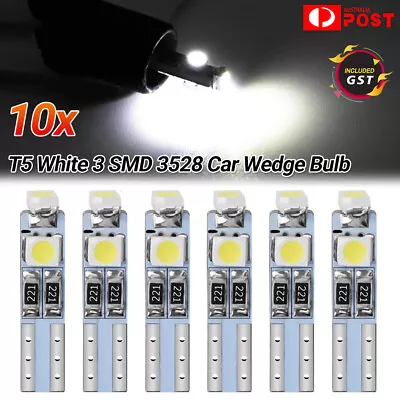 1-10pcs Of T5 White 3 SMD SUPER BRIGHT 3528 LED Side Car Light Wedge Bulb DC 12V • $3.39