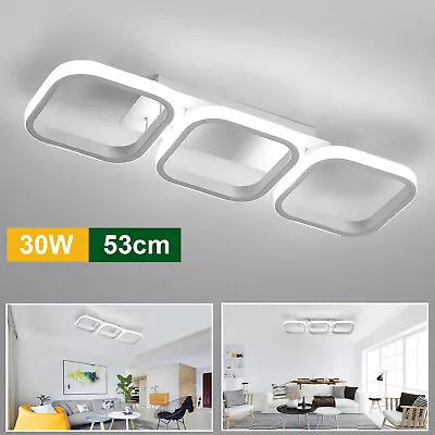 30W Modern LED Ceiling Light 3-Square Chandelier Living Room Pendant Light  • £19.99