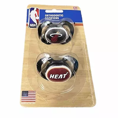 2 Pack Baby Pacifier Miami Heat NBA BPA Free Officially Licensed New • $8.99