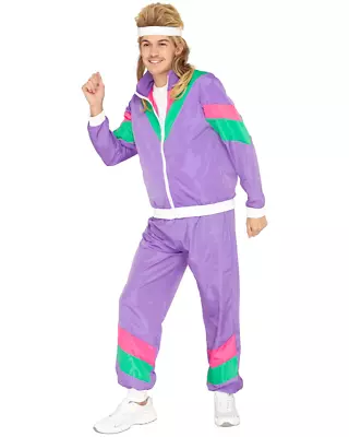 80s Purple Tracksuit Mens Costume • $49.99