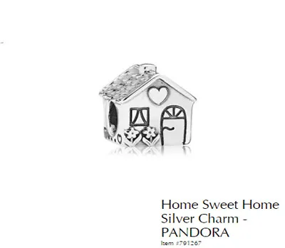 $40 • Buy PANDORA Charm Sterling Silver ALE S925 HOME SWEET HOME 791267 RETIRED  FI
