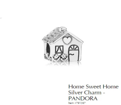 $40 • Buy PANDORA Charm Sterling Silver ALE S925 HOME SWEET HOME 791267 RETIRED  FI