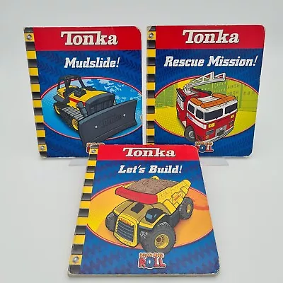 Tonka Read And Roll 3 Cardboard Books Lets Build / Rescue Mission / Mudslide • $21.95