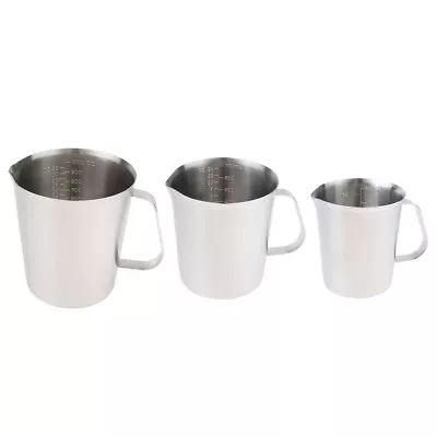 304 Stainless Steel Measuring Cup Jug Mug Cafe Home Kitchen Lab 0.5-1 Litre • $39.83