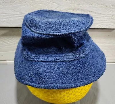 Eddie Bauer Terry Cloth 100% Cotton Bucket Hat Large Blue D4 • $15