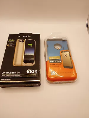 Set Of 2 Mophie Juice Pack Air Phone Case / Charger Spigen IPhone 6 Cases • $25