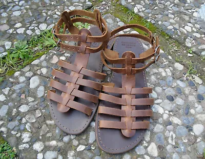 Gladiator Sandals Handmade Greek Leather Sandals Men's Multi-Strap Sandals • $57