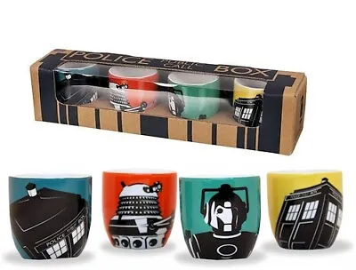 Doctor Who Egg Cups Set Of 4 With Colourful Design NEW • £11.99