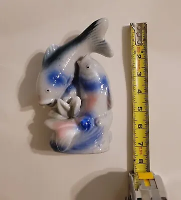 Vintage Asian Chinese Ceramic Statue  Of 2 Fish • $31