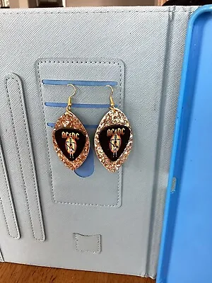 ACDC Guitar Pick Glitter Earrings • $12