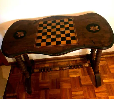 $170 • Buy Old Rare Antique 19th Century Oak CHESS GAME TABLE