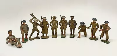 Lot Of 10 Vintage Lead Toy Soldiers 2-3.5  Tall #2 • $5