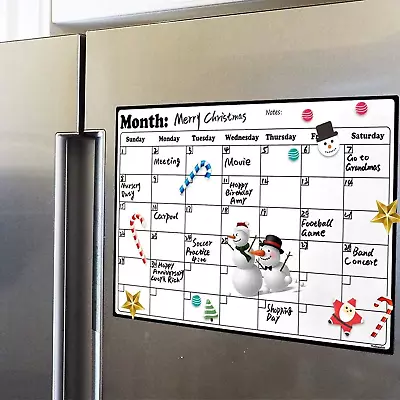 Fridge Calendar Magnetic Dry Erase Calendar Whiteboard Calendar For Kitchen R • $11.99