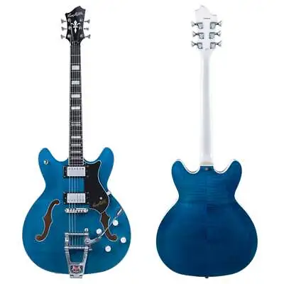 Hagstrom Tremar Viking Deluxe Semi-Hollow Electric Guitar - Cloudy Seas • $1349.99