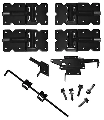 Vinyl Fence Double Drive Gate Kit-Hinges Latch Drop Rod & Self Drilling Screws • $86.95