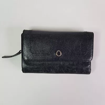 $19.95 • Buy Oroton Leather Purse Wallet Womens 16x10cm Black Clutch Multi Compartment Logo