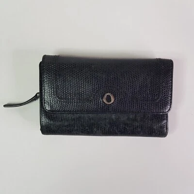 $19.95 • Buy Oroton Leather Purse Wallet Womens 16x10cm Black Clutch Multi Compartment Logo