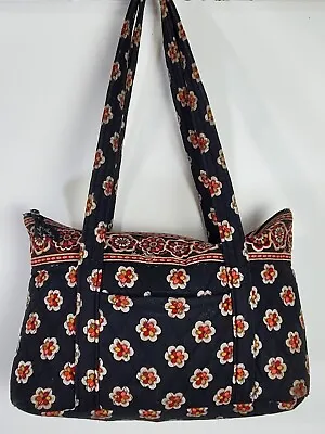 Vera Bradley Purse Floral Handbag Pirouette Black Red Plaid Lined Quilted  • $21.25
