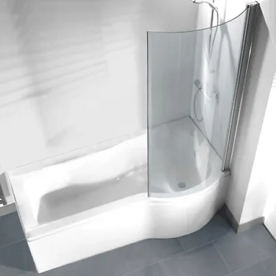 P Shape Curved Shower/Bath Screen - 6mm Glass Replacement • £89