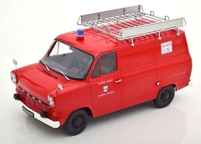 KK Scale 1:18 Scale Ford Transit Delivery Van 1970 Feuerwehr Red • £93.29