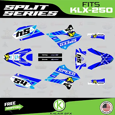 $79.99 • Buy Graphics Kit For Kawasaki KLX250 (2008-2020) KLX 250 SPLIT-blue