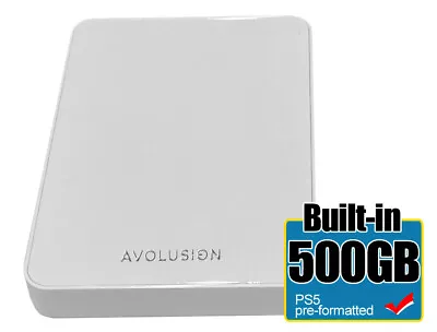 Avolusion Z1-S 500GB USB 3.0 Portable External Gaming PS5 Hard Drive - White • $39.99
