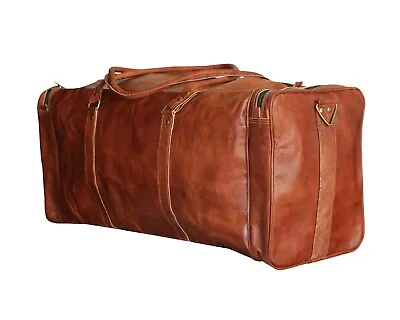 Bag Leather Travel Gym Genuine Duffel Weekend Luggage Holdall Duffle Vintage New • £59.22