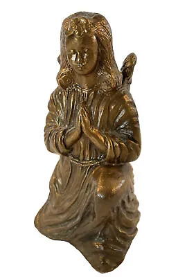 Vtg 1985 Bronze Full Cast Metal Angel Art Statue 5 1/4  Signed & Numbered VGC • $24