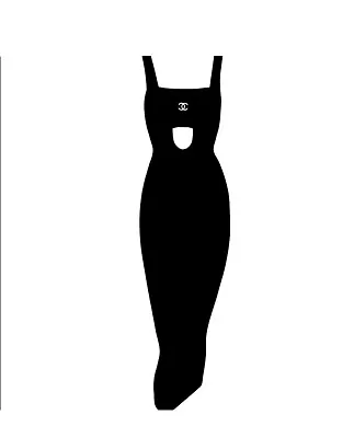 S/S 1998 Chanel Black Cut-Out Bodycon Dress • $3800