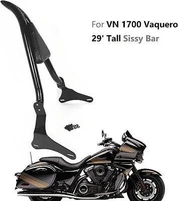 Sissy Bar Passenger Backrest Rear Pad For Kawasaki Vulcan 1700 Vaquero VN1700 • $269.80