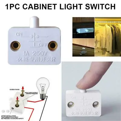 Automatic Reset Switch Wardrobe Cabinet Light Switch Control Door A0F4 • £2.71