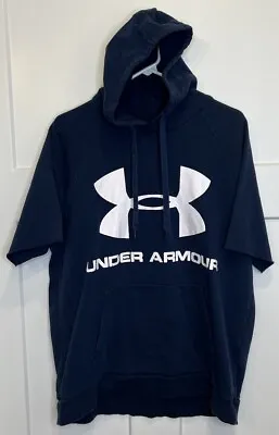 Under Armour Short Sleeve Cut Off Hoodie Front Pocket - Size XL • $13.99