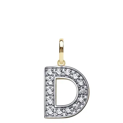 Initial D 9ct Gold Pendant Cz Cubic Zirconia Any Name Letter Initial • £99