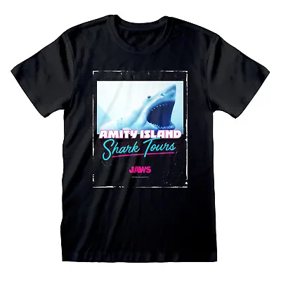 Jaws Shark Tours T Shirt Official Spielberg Classic Movie Retro Amity Island New • £8.99