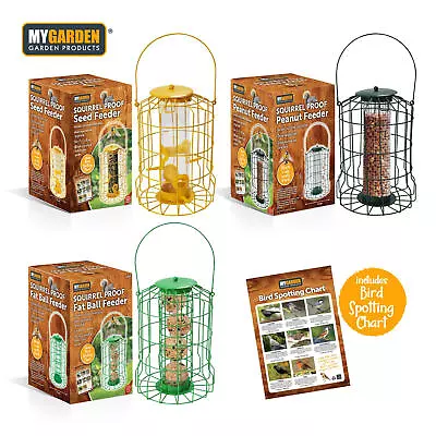 Hanging Wild Bird Feeders Seed Nut Fat Ball Large Squirrel Proof  Station Metal • £8.40