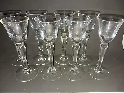 $35.99 • Buy Set Of 8 Vintage Crystal Small Liqueur Shot Cordial,Sherry Stemmed Glasses