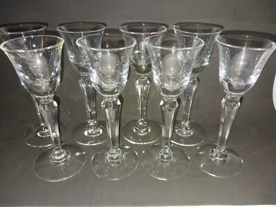 $35.99 • Buy Set Of 8 Vintage Crystal Small Liqueur Shot Cordial,Sherry Stemmed Glasses