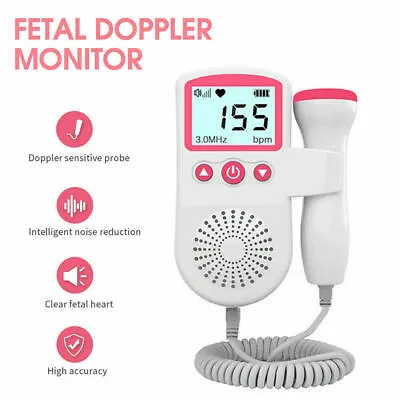 Fetal Doppler Detector Baby Heart Beat Rate Probe Prenatal Monitor Ultrasonic P3 • £15.26