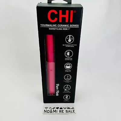 CHI Tourmaline Ceramic Hair Straightening Flat Iron 1  Plates Pure Pink CA2378 • $43.99