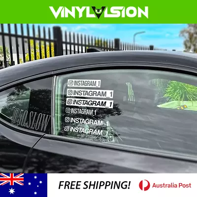 2x Instagram @ Handle Vinyl Sticker Weatherproof Custom Name Lots Of Styles Car • $7