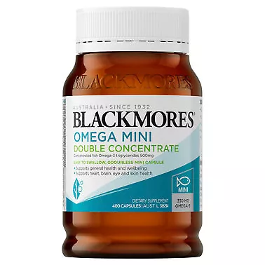 Blackmores Mini Omega Double Concentrate Fish Oil 400 Capsules • $54.79